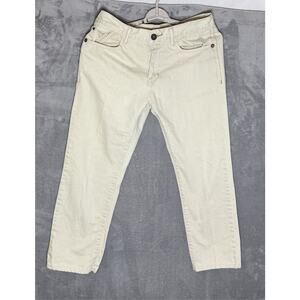 Ring of Fire Slim Straight Jeans Mens 34x27 Cream Khaki Denim Pants Casual